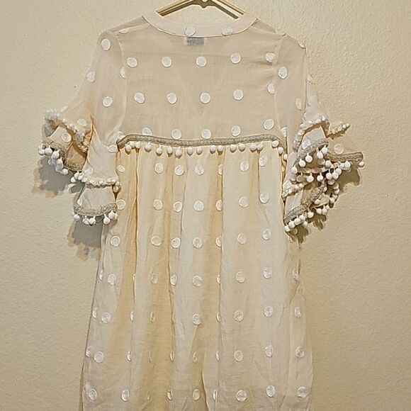 HARPER NY POLKA-DOT BOHO TUNIC DRESS SIZE SMALL - Picture 4 of 12